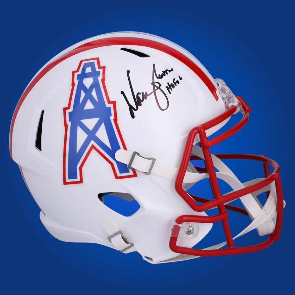 Warren Moon Signed Tennessee Titans White Throwback HOF 06 Speed Replica Helmet