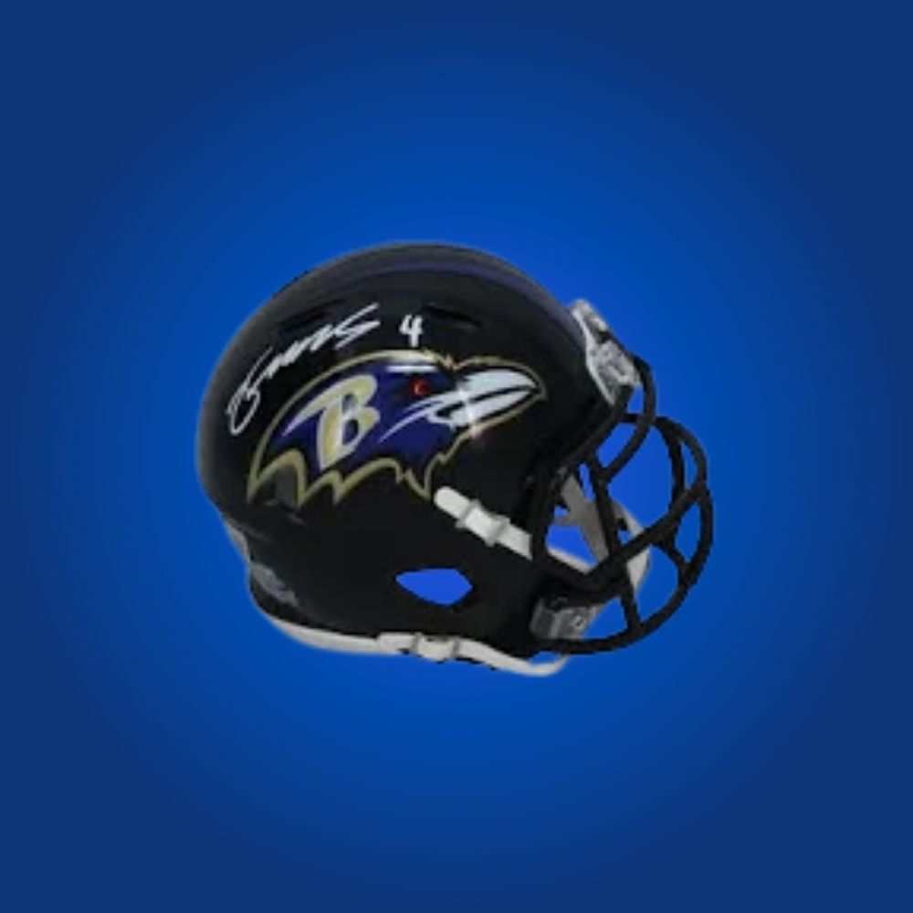 Baltimore Ravens Black Speed Mini Helmet autographed by Zay Flowers, certified authentic