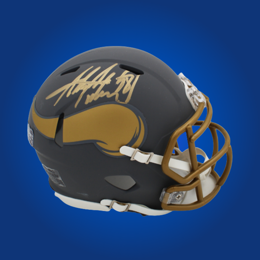 Minnesota Vikings mini helmet signed by Adrian Peterson with Certificate of Authenticity