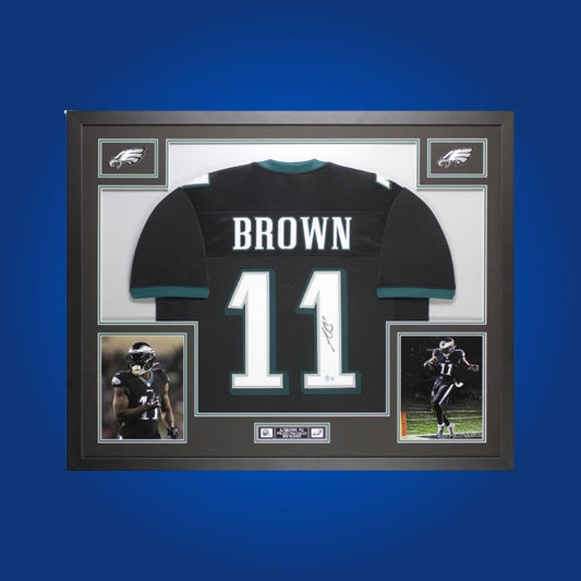 Autographed Philadelphia Eagles custom jersey by AJ Brown with Certificate of Authenticity.