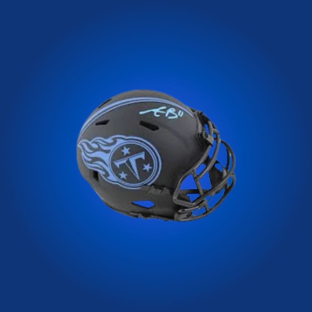 Tennessee Titans mini helmet signed by AJ Brown with Certificate of Authenticity.