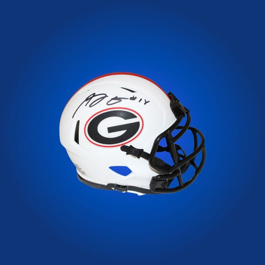 AJ Green signed Georgia Bulldogs mini helmet, essential for fans and memorabilia collectors of Georgia football.