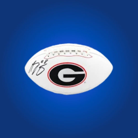 AJ Green autographed Georgia Bulldogs white logo football, premium memorabilia for devoted Bulldogs supporters.