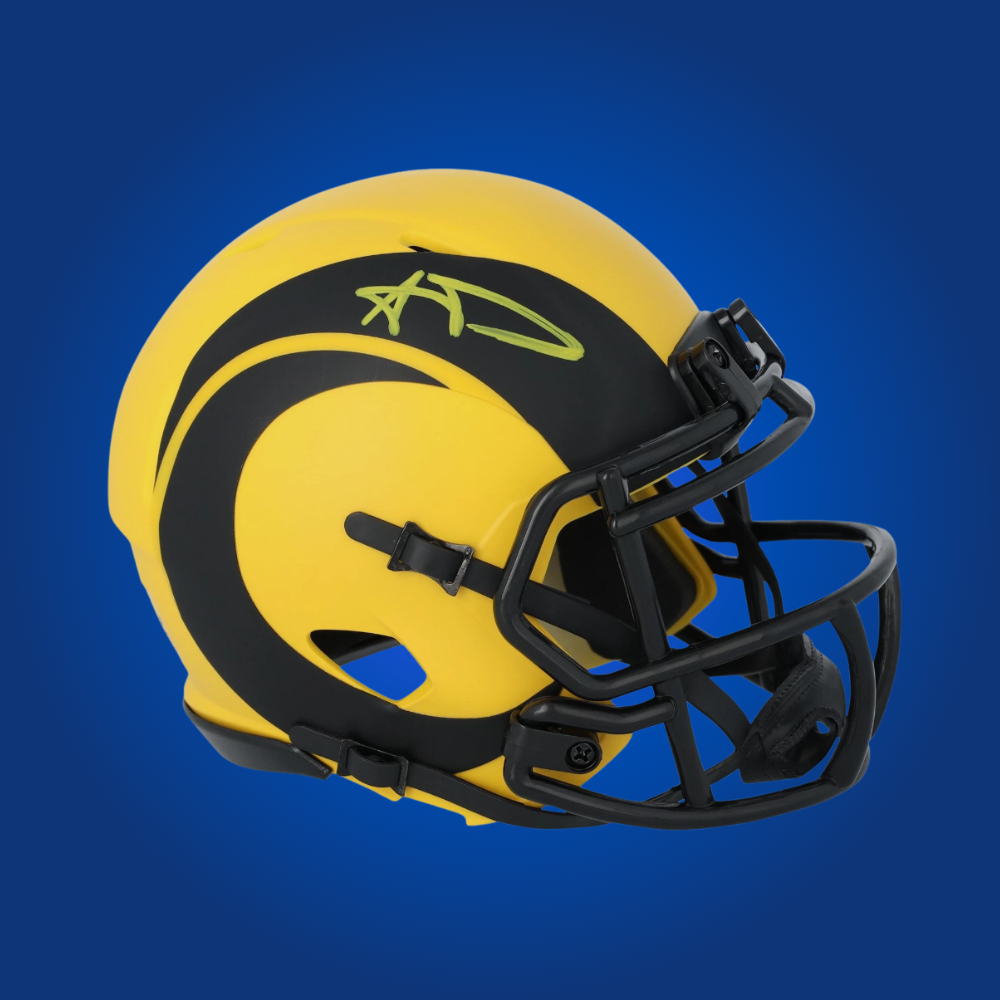 Los Angeles Rams mini helmet signed by Aaron Donald with Certificate of Authenticity