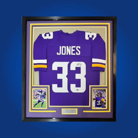 Aaron Jones Signed Full Framed Custom Minnesota Vikings Jersey