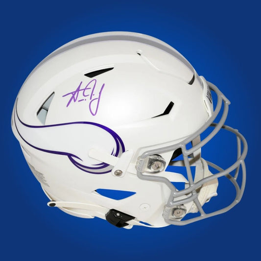 Aaron Jones  Signed Minnesota Vikings White SpeedFlex Authentic Helmet