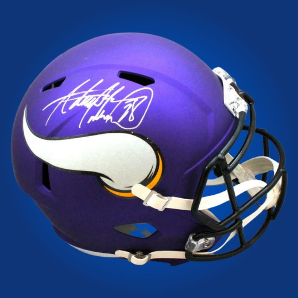 Adrian Peterson Signed Minnesota Vikings Purple Speed Replica Helmet
