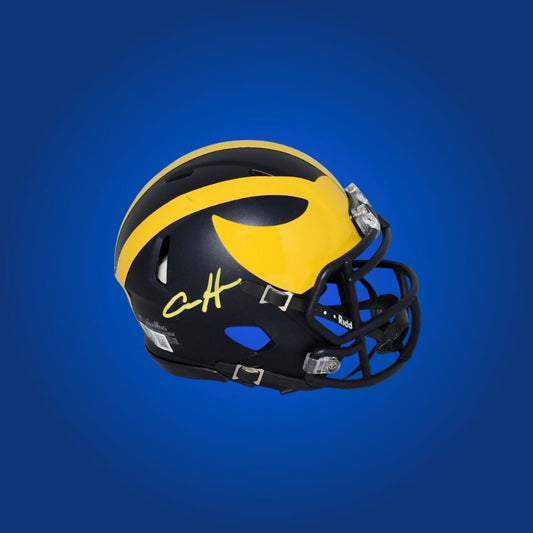 Aidan Hutchinson signed Michigan Wolverines mini helmet—essential item for Wolverines fans and Hutchinson memorabilia collectors.