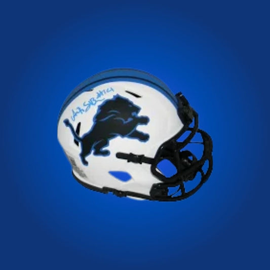 Detroit Lions Lunar Eclipse Speed Mini Helmet signed by Amon-Ra St. Brown, certified authentic
