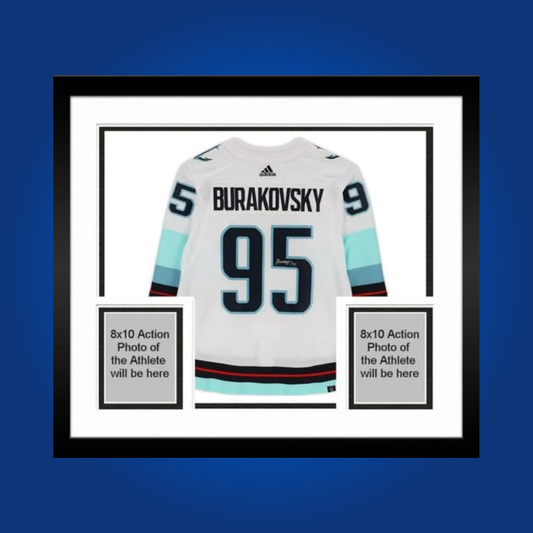 Andre Burakovsky, Seattle Kraken, Full Framed White Jersey