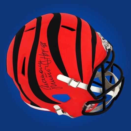 Anthony Munoz Signed Cincinnati Bengals Orange Speed Replica Helmet