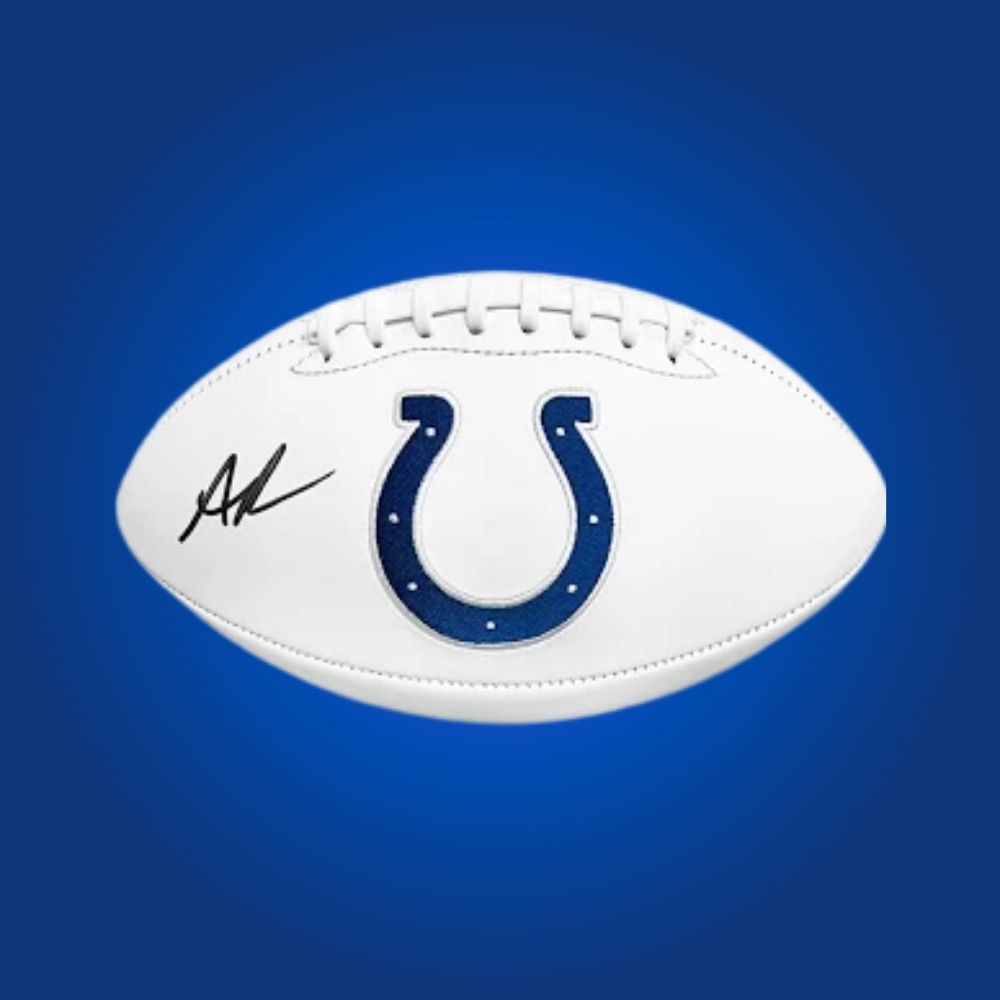 Anthony Richardson signed Indianapolis Colts logo football, a premier collectible for Colts supporters and memorabilia displays, authenticity certification provided.