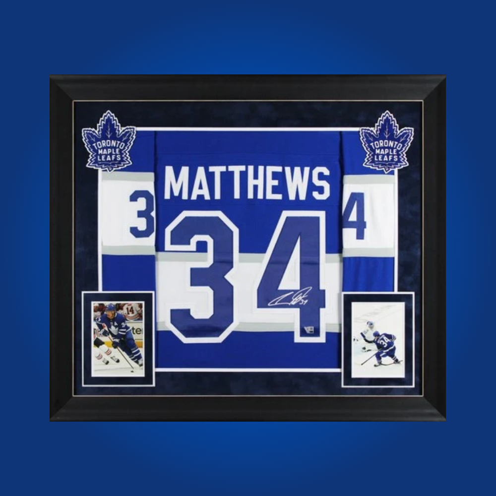 Auston Matthews, Toronto Maple Leafs, Full Framed Blue Jersey