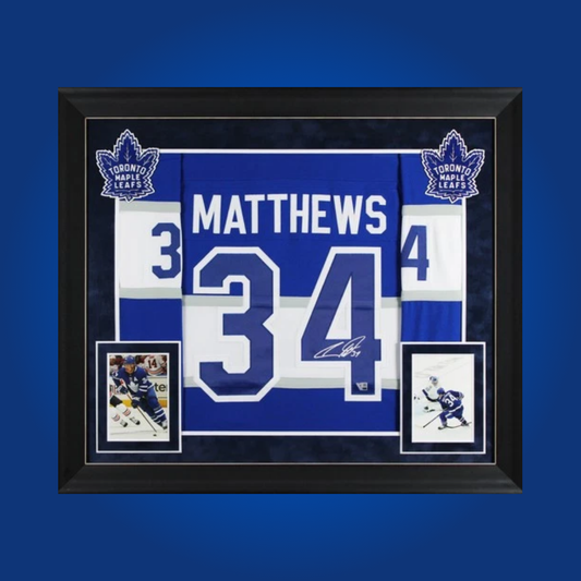 Auston Matthews, Toronto Maple Leafs, Full Framed Blue Jersey