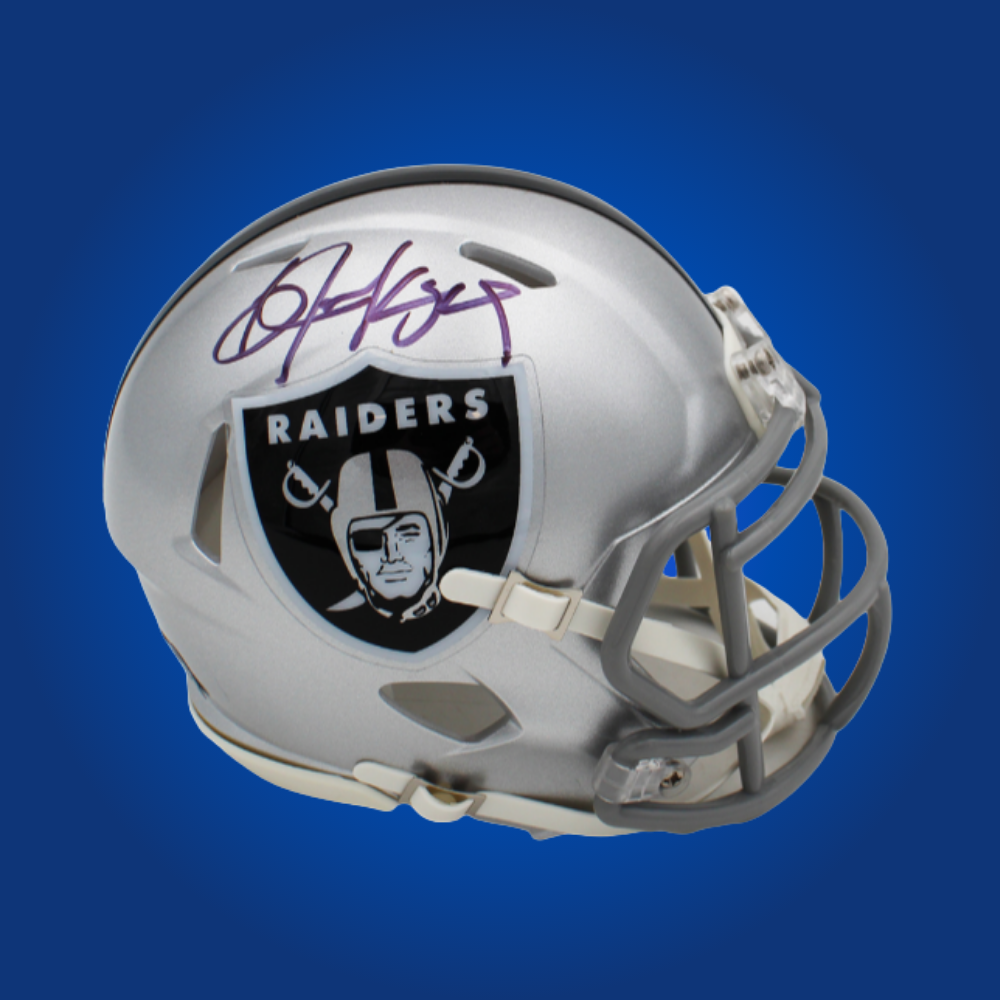 Las Vegas Raiders mini helmet signed by Bo Jackson with Certificate of Authenticity
