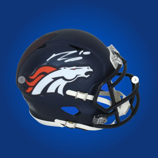 Denver Broncos mini helmet signed by Bo Nix with Certificate of Authenticity