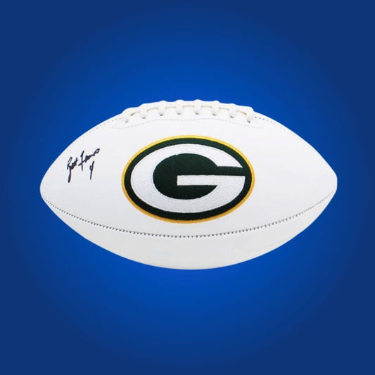 Brett Favre Signed Green Bay Packers Embroidered White Panel Logo NFL Football