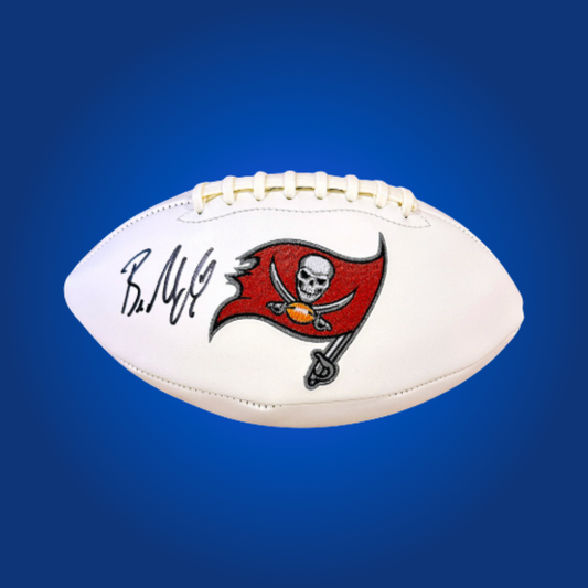 Baker Mayfield signed Tampa Bay Buccaneers logo football, with his autograph, perfect for Buccaneers supporters.