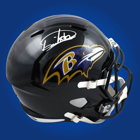 Derrick Henry signed Baltimore Ravens grey speed replica helmet
