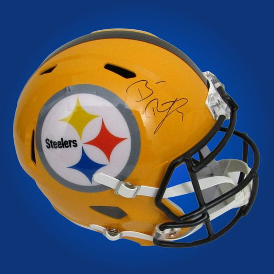 Ben Roethlisberger Signed Pittsburgh Steelers Gold  Speed Replica Helmet