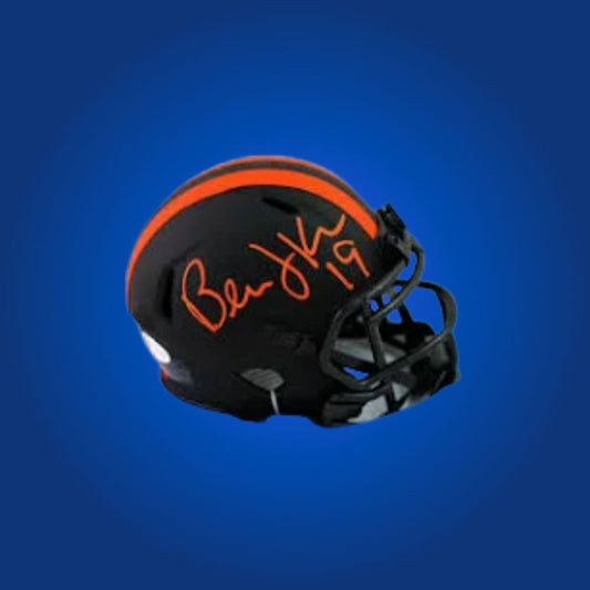 Cleveland Browns Eclipse Speed Mini Helmet autographed by Bernie Kosar, Certificate of Authenticity included