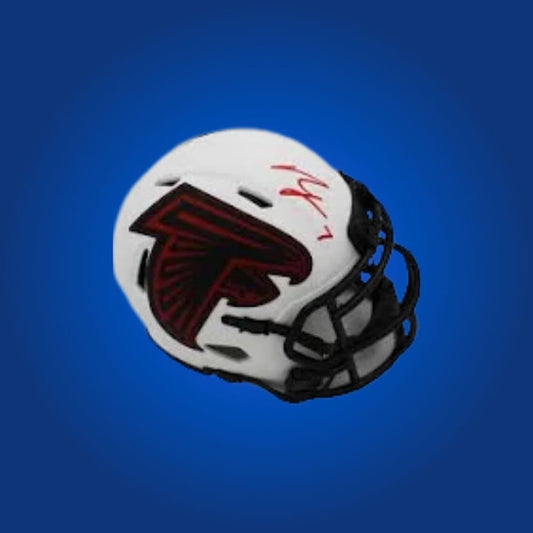 Atlanta Falcons Lunar Speed Mini Helmet autographed by Bijon Robinson, authenticated
