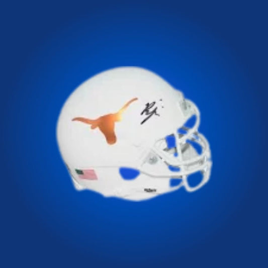 Bijan Robinson signed Texas Longhorns mini helmet—must-have collectible for Longhorns fans and Robinson memorabilia collectors.