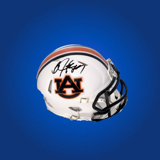 Bo Jackson signed Auburn Tigers mini helmet, essential for Auburn fans and sports memorabilia collectors.
