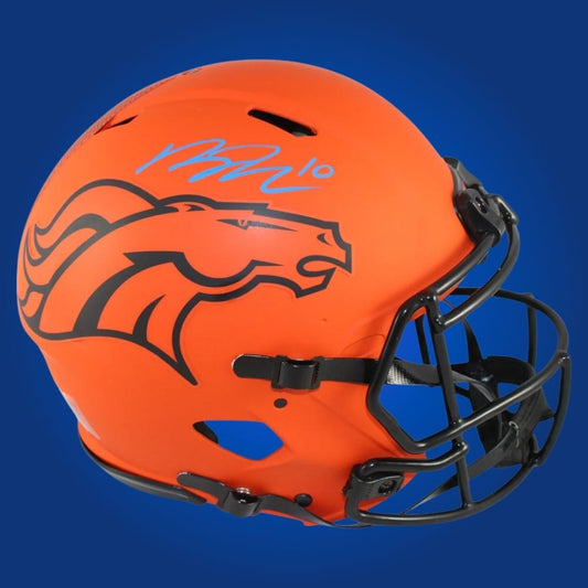 Bo Nix Signed Denver Broncos Orange Rave Speed Authentic Helmet