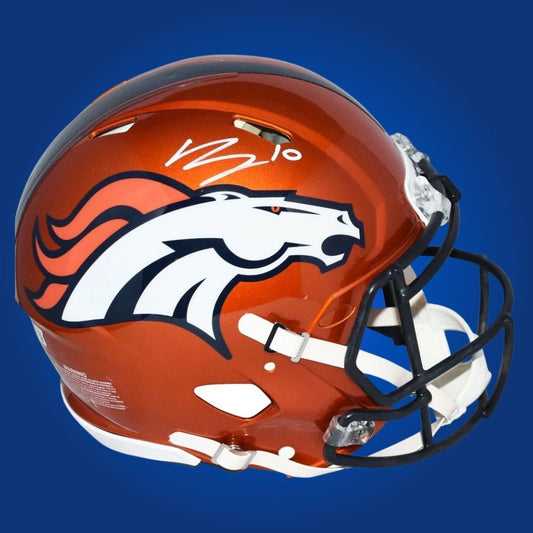 Bo Nix Signed Denver Broncos Throwback  Orange Speed Replica Helmet