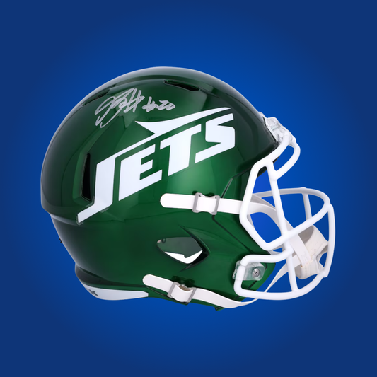 New York Jets mini helmet signed by Breece Hall with Certificate of Authenticity