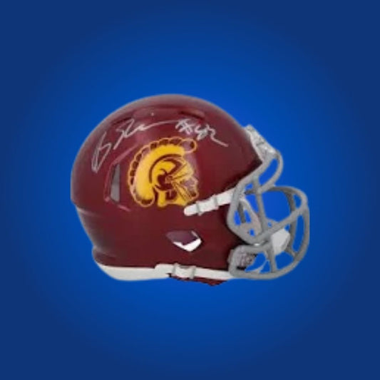 Brendon Rice signed USC Trojans mini helmet—ideal collectible for Trojans fans and Rice memorabilia collectors.