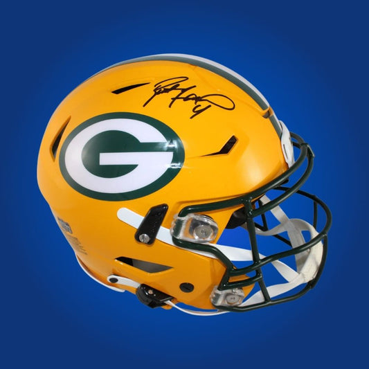 Brett Favre Signed Green Bay Packers Yellow SpeedFlex Authentic Helmet, includes Certificate of Authenticity