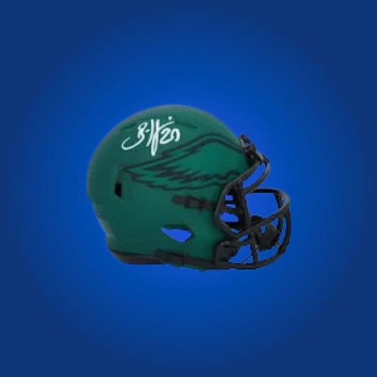 Philadelphia Eagles mini helmet signed by Brian Dawkins with Certificate of Authenticity.