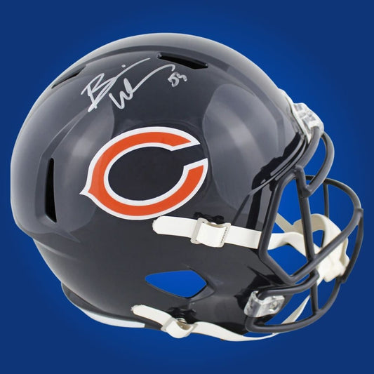 Brian Urlacher Signed Chicago Bears Blue Speed  Replica Helmet