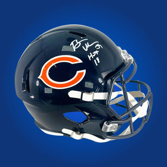 Brian Urlacher Signed Chicago Bears HOF 18 Blue SpeedFlex Authentic Helmet