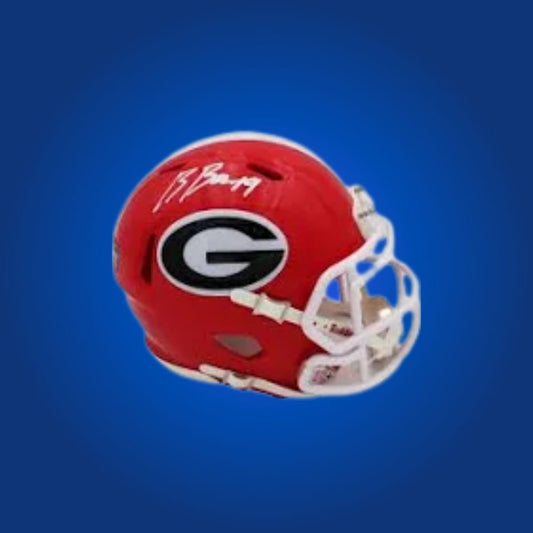Brock Bowers signed Georgia Bulldogs mini helmet, perfect for Bulldogs fans and sports memorabilia collectors.