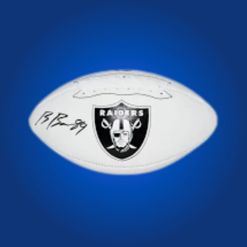 Brock Bowers signed Las Vegas Raiders logo football, a remarkable collectible for Raiders fans and memorabilia collectors, certified for authenticity.