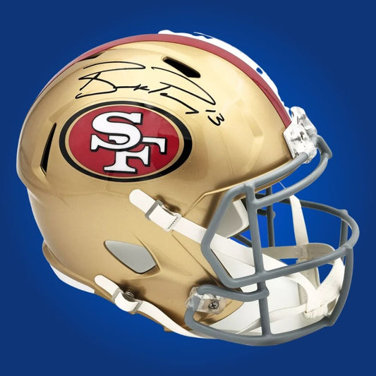 Brock Purdy signed San Francisco 49ers gold speed replica helmet