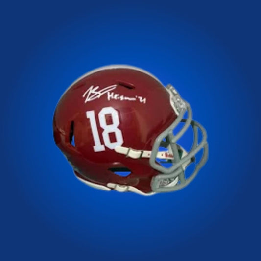 Bryce Young autographed Alabama Crimson Tide mini helmet, a must-have for sports collectors and Crimson Tide fans.