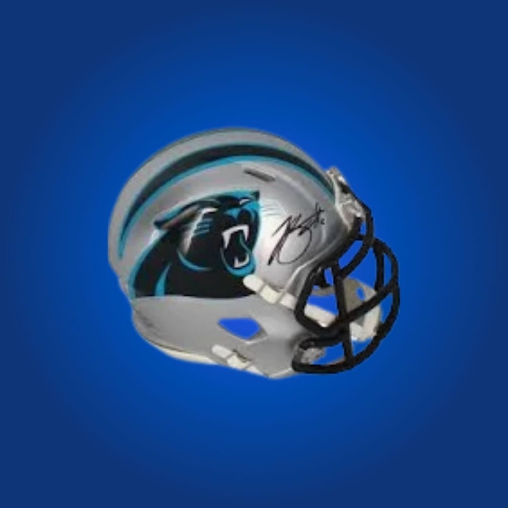 Carolina Panthers Grey Speed Mini Helmet signed by Bryce Young, Certificate of Authenticity included