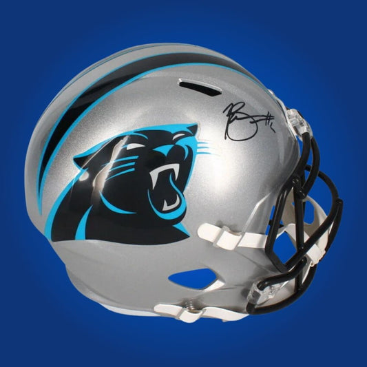 Bryce Young signed Carolina Panthers silver speed replica helmet
