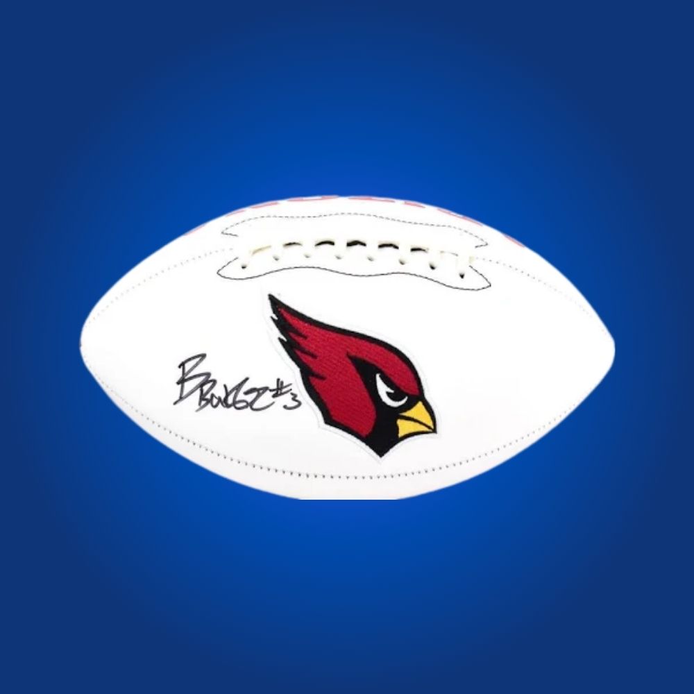 Budda Baker signed Arizona Cardinals logo football, a unique collectible for Arizona Cardinals enthusiasts, comes with authenticity certificate.