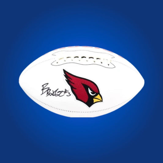 Budda Baker signed Arizona Cardinals logo football, a unique collectible for Arizona Cardinals enthusiasts, comes with authenticity certificate.