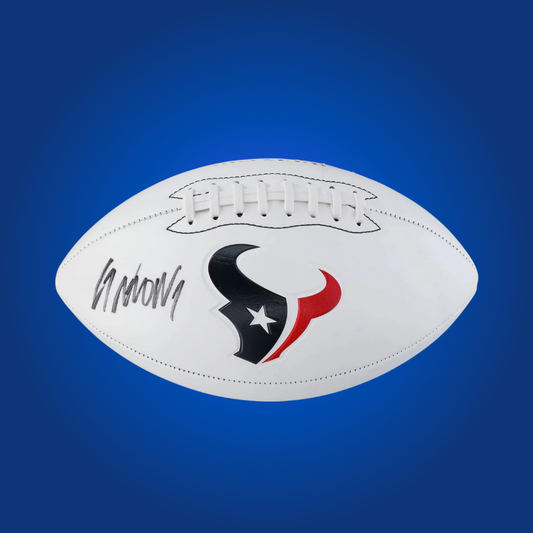 C.J. Stroud signed Houston Texans logo football, with an official autograph, ideal for Texans fans and memorabilia.