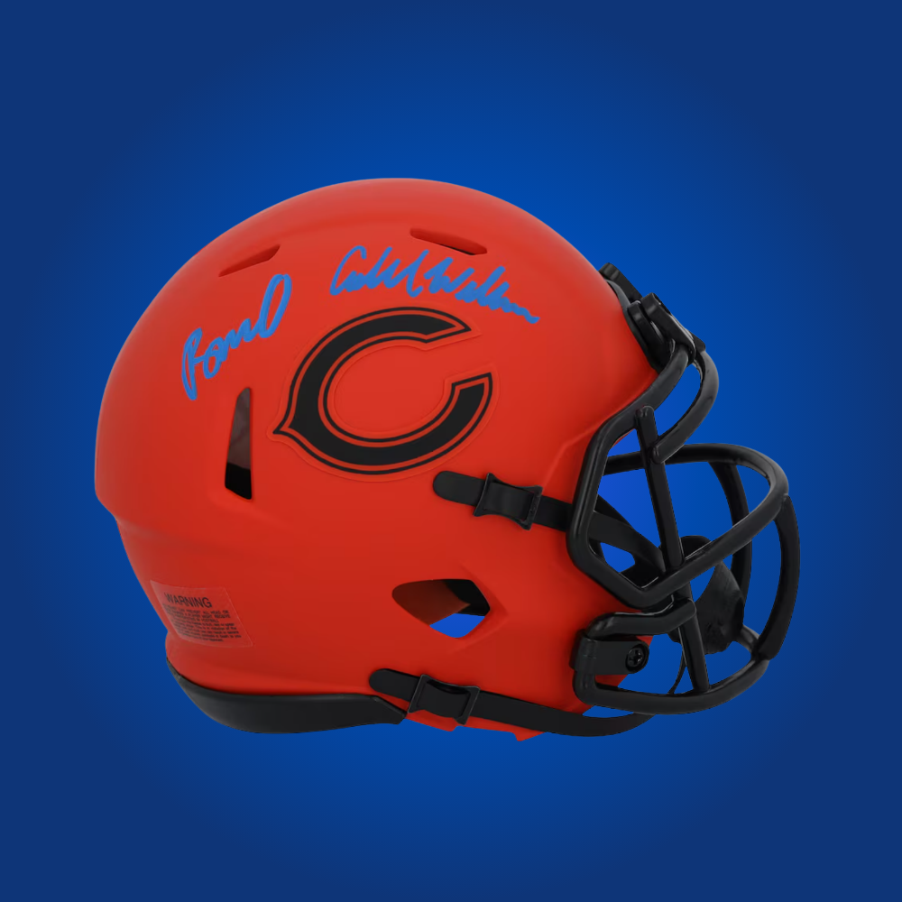 Caleb Williams Signed Chicago Bears Orange Speed Rave Mini Helmet