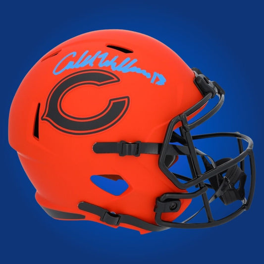 Caleb Williams, signed Chicago Bears orange speed rave replica helmet