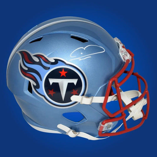 Calvin Ridley signed Tennessee Titans blue flash speed replica helmet