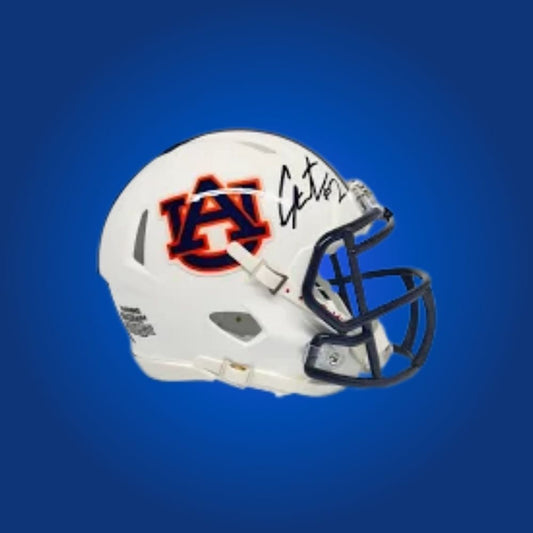 Cam Newton autographed Auburn Tigers mini helmet, an ideal item for Auburn Tigers enthusiasts and collectors.