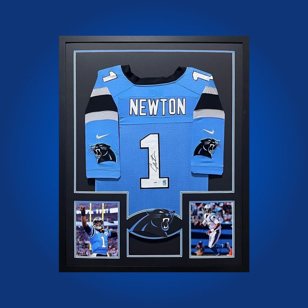 Cam Newton Signed Full Framed Custom Carolina Panthers Jersey